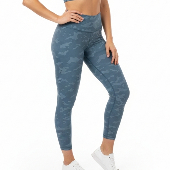 ZYIA Pants - Zyia Blue Camo Sports Bra and Leggings Set